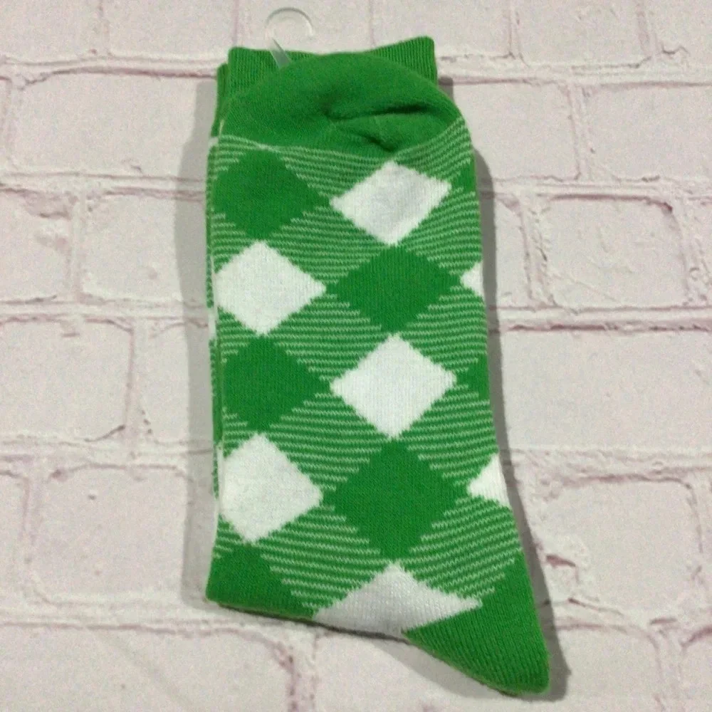 St. Patrick’s Day Green and Orange Shamrock Crew Socks - NWT